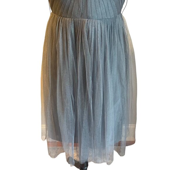 Jenny Yoo Fairycore Balletcore Whimsygoth Tulle Gray Strapless Mini Dress Size 4 - Picture 4 of 7